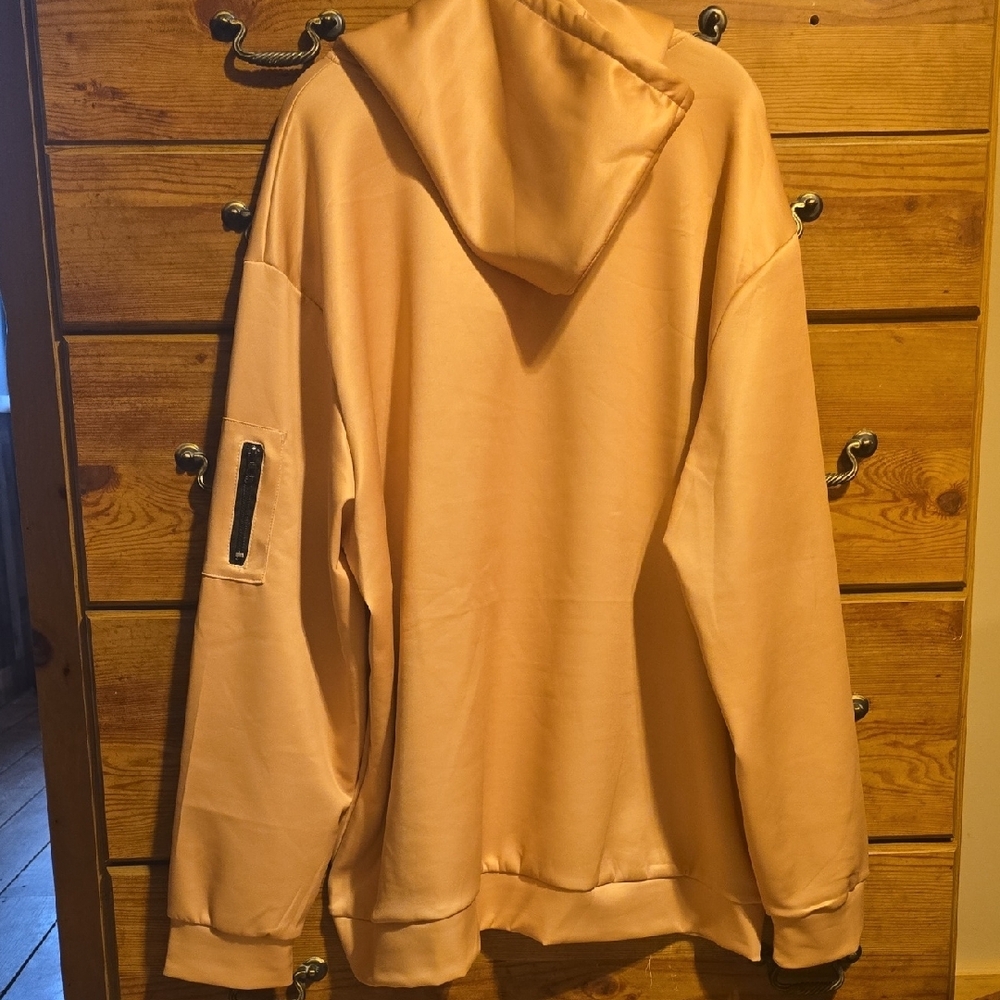 Men's Zip-Up Peach Sweater - Picture 2 of 4